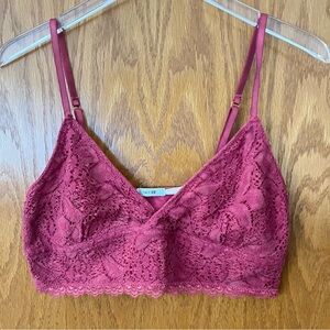 UO Kimchi Blue Lace Bralette in Deep Red